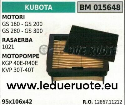 1286711212 FILTRO ARIA MOTOPOMPA POMPA KUBOTA KGP 40E R40E KVP 30T 40T 95x106x42