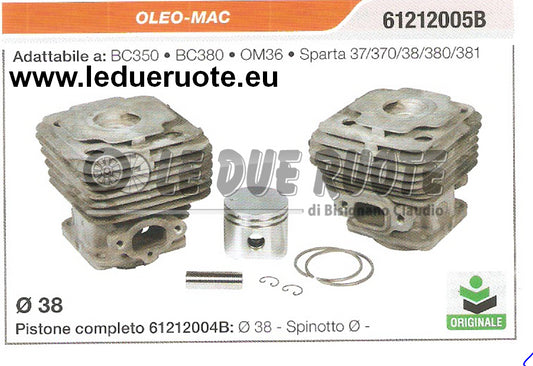 61212005B KIT CILINDRO PISTONE OLEOMAC SPARTA 37 370 38 380 381 DECESPUGLIATORE
