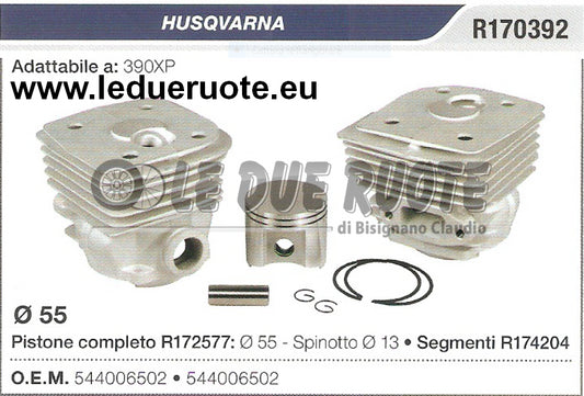 544006502 KIT CILINDRO E PISTONE HUSQVARNA 390XP MOTOSEGA Ø 55 SPIN 13