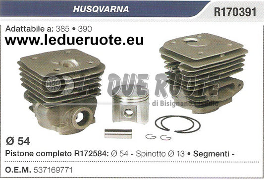 537169771 KIT CILINDRO E PISTONE HUSQVARNA 385 390 MOTOSEGA Ø 54 SPIN 13
