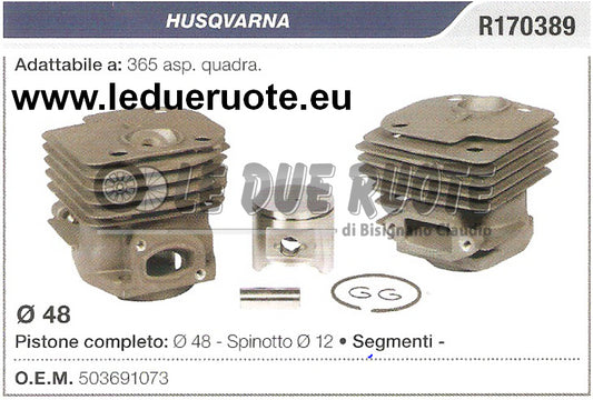 503691073 KIT CILINDRO E PISTONE HUSQVARNA 365 ASP QUADRA MOTOSEGA Ø 48 SPIN 12