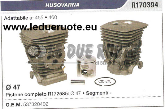 537320402 KIT CILINDRO E PISTONE HUSQVARNA 460 455 MOTOSEGA Ø 47