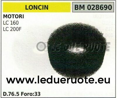 SPUGNA FILTRO ARIA MOTORE LONCIN LC 160 200F 76.5x33