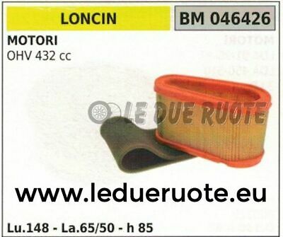 FILTRO ARIA + PREFILTRO IN SPUGNA MOTORE LONCIN OHV 432cc 148x65/50x85