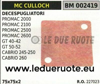 227023 FILTRO ARIA DECESPUGLIATORE McCULLOCH GT 40 42 50 52 75x75x2