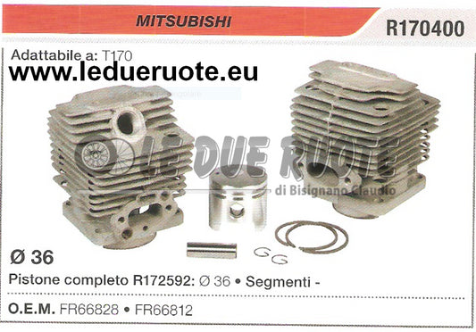 FR66812 KIT CILINDRO E PISTONE MITSUBISHI T170 DECESPUGLIATORE Ø 36