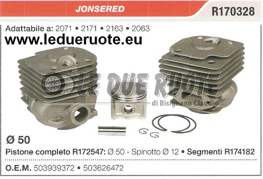 503626472 KIT CILINDRO E PISTONE JONSERED 2071 2171 2163 2063 MOTOSEGA Ø 50