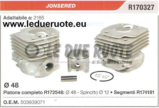 503939071 KIT CILINDRO E PISTONE JONSERED 2165 MOTOSEGA Ø 48 SPINOTTO 12