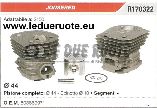 503869971 KIT CILINDRO E PISTONE JONSERED 2150 MOTOSEGA Ø 44 SPINOTTO 10