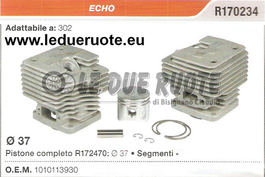 1010113930 KIT CILINDRO E PISTONE ECHO 302 MOTOSEGA Ø 37