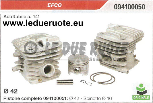 094100050 KIT CILINDRO E PISTONE EFCO 141 MOTOSEGA ORIGINALE Ø 42 SPINOTTO 10