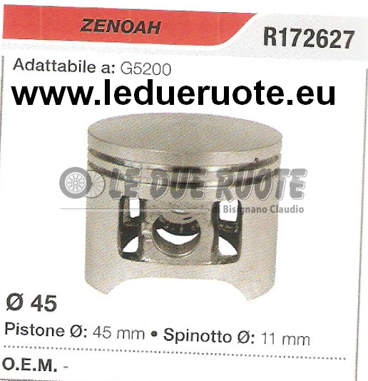 R172627 PISTONE COMPLETO ZENOAH G5200 MOTOSEGA Ø 45 SPINOTTO 11