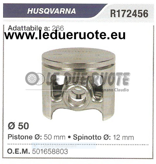 501658803 PISTONE COMPLETO HUSQVARNA 266 MOTOSEGA Ø 50 SPINOTTO 12