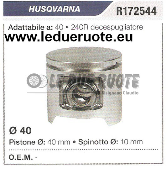 R172544 PISTONE COMPLETO HUSQVARNA 40 240R DECESPUGLIATORE Ø 40 SPINOTTO 10
