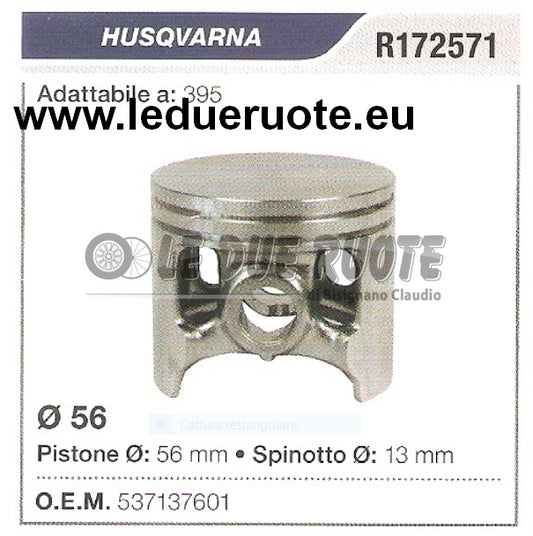 537137601 PISTONE COMPLETO HUSQVARNA 395 MOTOSEGA Ø 56 SPINOTTO 13