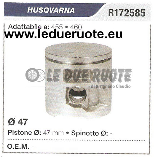 R172585 PISTONE COMPLETO HUSQVARNA 455 460 MOTOSEGA Ø 47