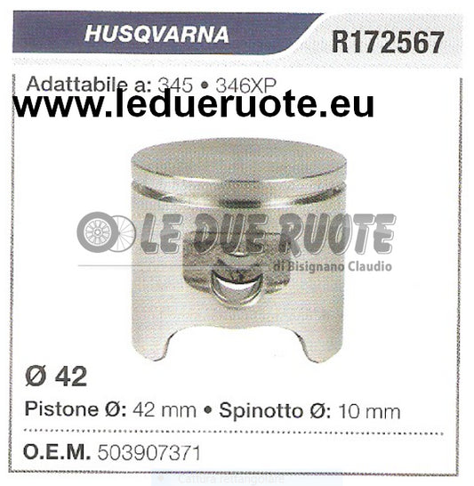 503907371 PISTONE COMPLETO HUSQVARNA 345 346XP MOTOSEGA Ø 42 SPINOTTO 10