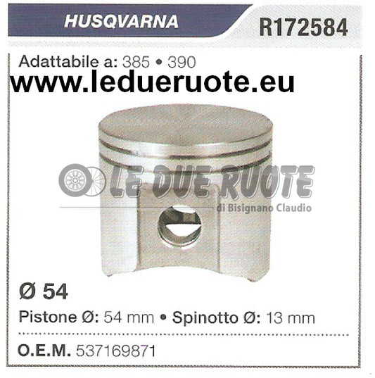 537169871 PISTONE COMPLETO HUSQVARNA 385 390 MOTOSEGA  Ø 54 SPINOTTO 13