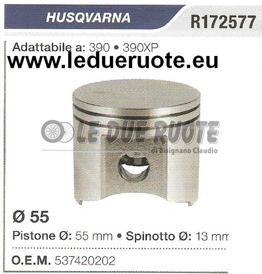 537420202 PISTONE COMPLETO HUSQVARNA 390 390XP MOTOSEGA  Ø 55 SPINOTTO 13