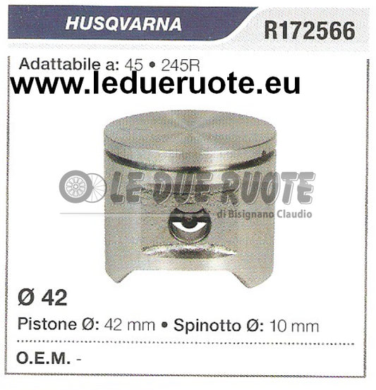 R172566 PISTONE COMPLETO HUSQVARNA 45 245R DECESPUGLIATORE Ø 42 SPINOTTO 10
