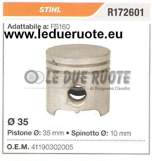 41190302001 PISTONE COMPLETO STIHL FS160 DECESPUGLIATORE Ø 35 SPINOTTO 10