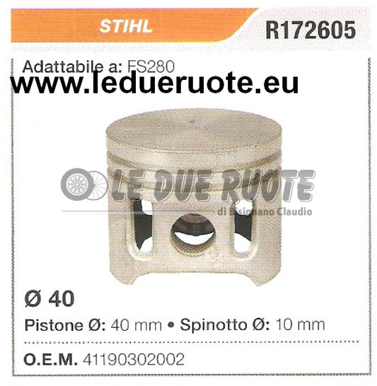 41190302002 PISTONE COMPLETO STIHL FS280 DECESPUGLIATORE Ø 40 SPIN 10