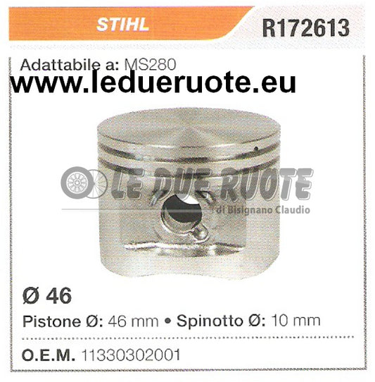 11330302001 PISTONE COMPLETO STIHL MS280 MOTOSEGA Ø 46 SPIN 10