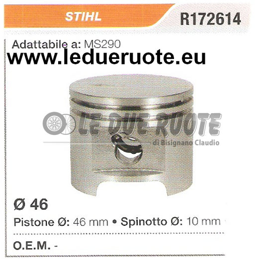 R172614 PISTONE COMPLETO STIHL MS290 MOTOSEGA Ø 46 SPIN 10