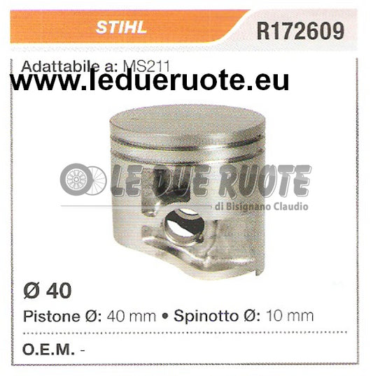 R172609 PISTONE COMPLETO STIHL MS211 MOTOSEGA Ø 40 SPIN 10