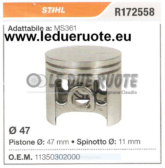 11350302000 PISTONE COMPLETO STIHL MS361 MOTOSEGA Ø 47 SPINOTTO 11