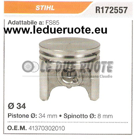 41370302010 PISTONE COMPLETO STIHL FS85 DECESPUGLIATORE Ø 34 SPINOTTO 8