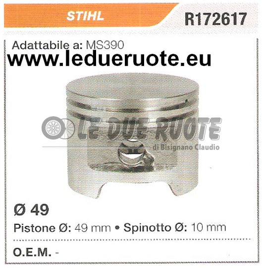 R172617 PISTONE COMPLETO STIHL MS390 MOTOSEGA Ø 49 SPINOTTO 10