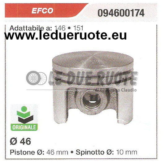 094600174 PISTONE COMPLETO EFCO 151 146 ORIGINALE MOTOSEGA Ø 46 SPINOTTO 10