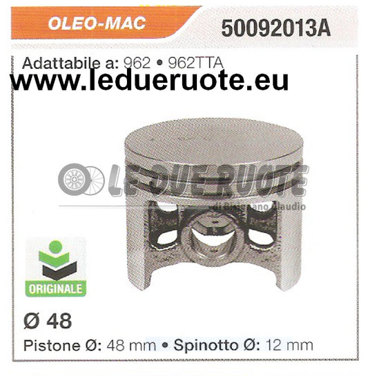 50092013A PISTONE COMPLETO OLEO MAC 962 962TTA ORIGINALE MOTOSEGA Ø 48