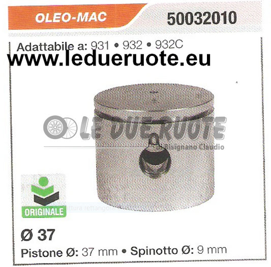 50032010 PISTONE COMPLETO OLEO MAC 931 932 932C ORIGINALE MOTOSEGA Ø 37 SPIN 9