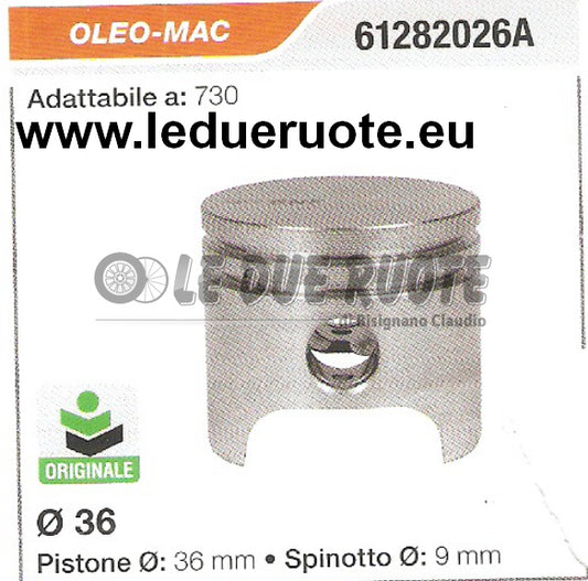 61282026A PISTONE COMPLETO OLEO MAC 730 ORIGINALE DECESPUGLIATORE Ø 36 SPIN 9