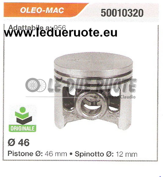 50010320 PISTONE COMPLETO OLEO MAC 956 ORIGINALE MOTOSEGA Ø 46 SPIN 12