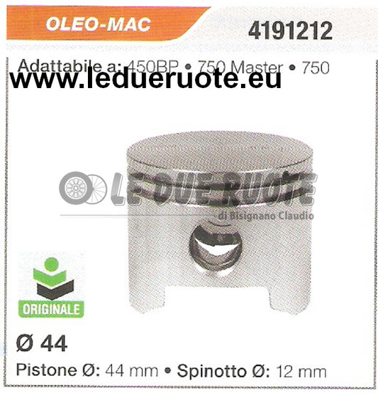 4191212 PISTONE COMPLETO OLEO MAC 450BP 750 ORIGINALE DECESPUGLIATORE Ø 44