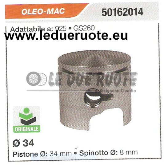 50162014 PISTONE COMPLETO OLEO MAC 925 GS260 ORIGINALE MOTOSEGA Ø 34