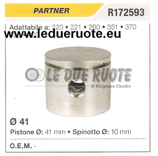 R172593 PISTONE COMPLETO PARTNER 370 390 420 DECESPUGLIATORE MOTOSEGA Ø 41