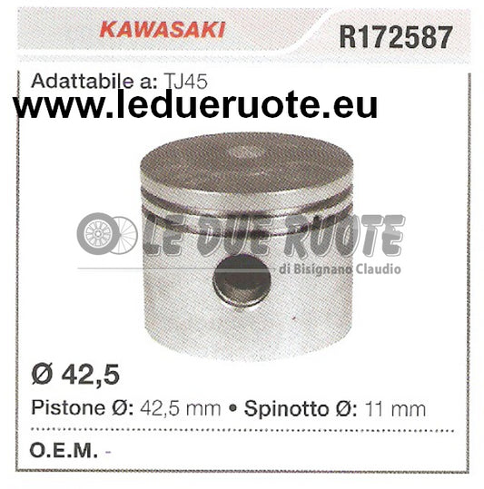 R172587 PISTONE COMPLETO KAWASAKI TJ45 DECESPUGLIATORE Ø 42,5 SPINOTTO 11