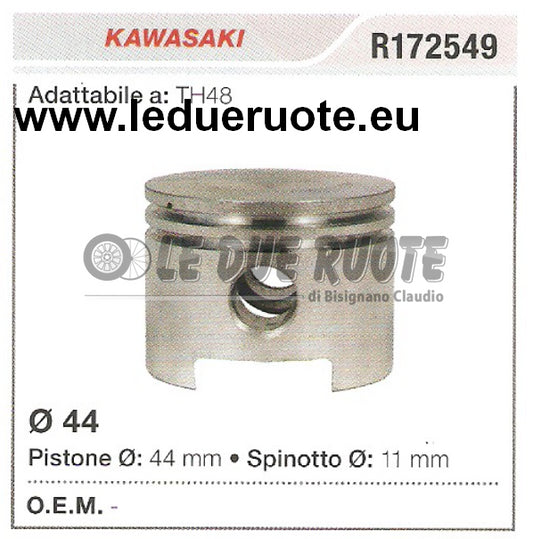 R172549 PISTONE COMPLETO KAWASAKI TH48 DECESPUGLIATORE Ø 44 SPINOTTO 11