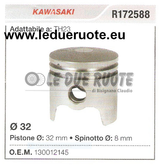 130012145 PISTONE COMPLETO KAWASAKI TH23 DECESPUGLIATORE Ø 32 SPINOTTO 8