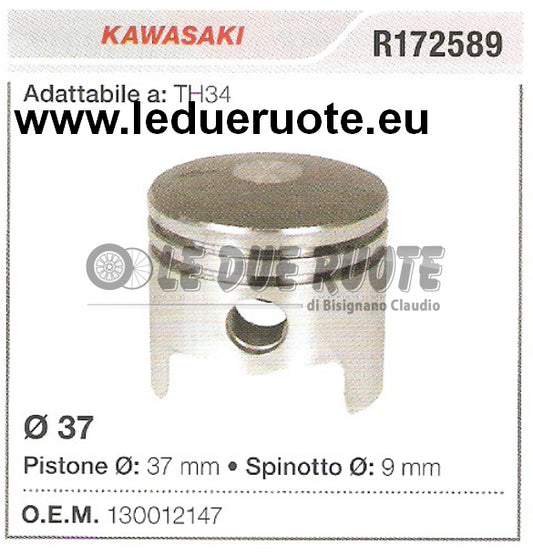 130012147 PISTONE COMPLETO KAWASAKI TH34 DECESPUGLIATORE Ø 37 SPINOTTO 9
