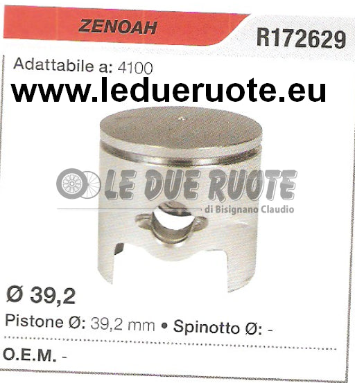 R172629 PISTONE COMPLETO ZENOAH 4100 MOTOSEGA Ø 39,2