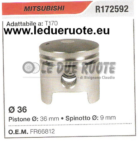 FR66812 PISTONE COMPLETO MITSUBISHI T170 MOTOSEGA DECESPUGLIATORE Ø 36 SPIN 9