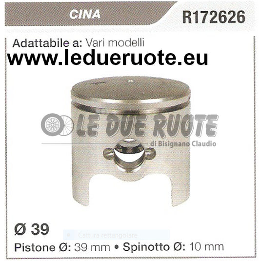 R172626 PISTONE COMPLETO CINESE VARI MODELLI  MOTOSEGA DECESPUGLIATORE Ø 39