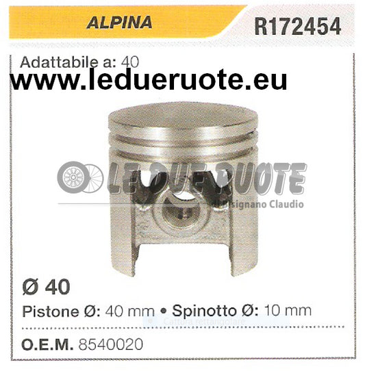 8540020 PISTONE COMPLETO Originale ALPINA 40 MOTOSEGA Ø 40 SPINOTTO 10