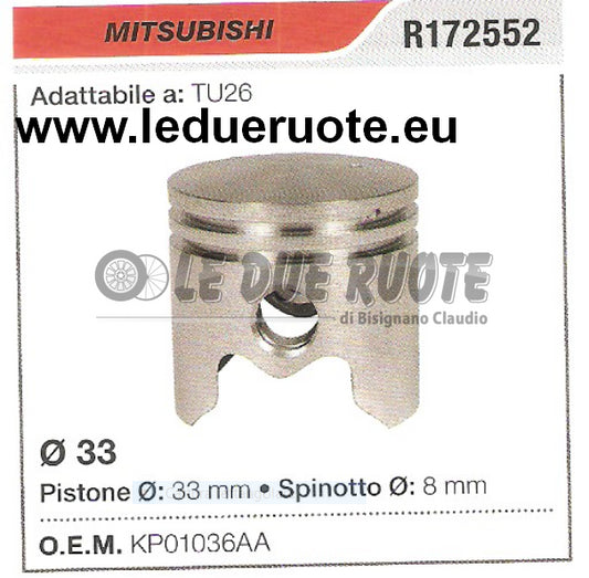KP01036AA PISTONE COMPLETO MITSUBISHI TU26 DECESPUGLIATORE Ø 33 SPINOTTO 8