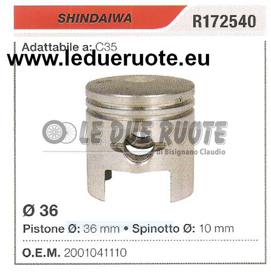 2001041110 PISTONE COMPLETO SHINDAIWA C35 DECESPUGLIATORE Ø 36 SPINOTTO 10